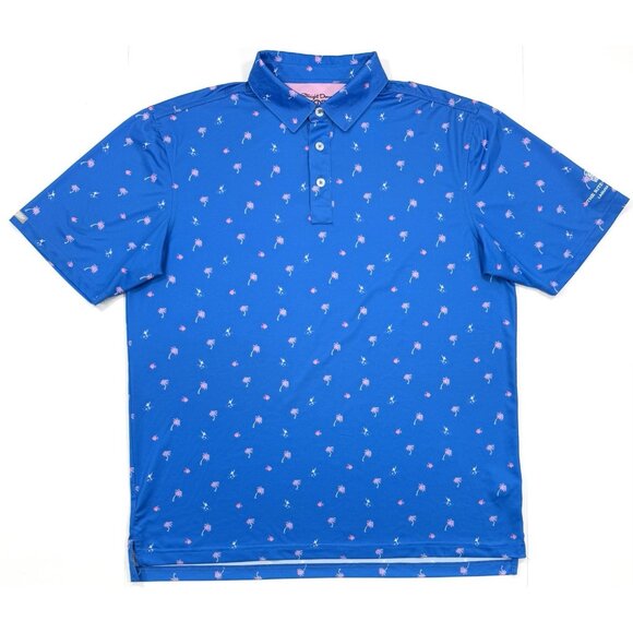 Straight Down Golf Mens Polo Shirt Sz Large Ritz Carlton Laguna Niguel Tropical - Picture 2 of 13